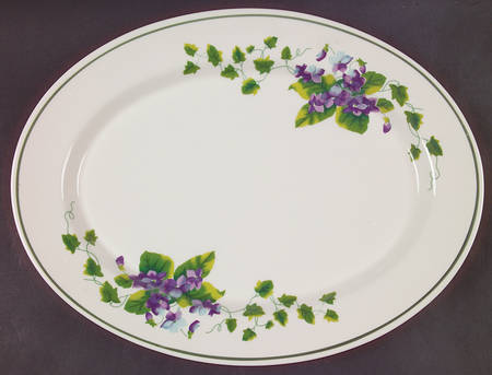 Sweet Violets 14" Oval Serving Platter