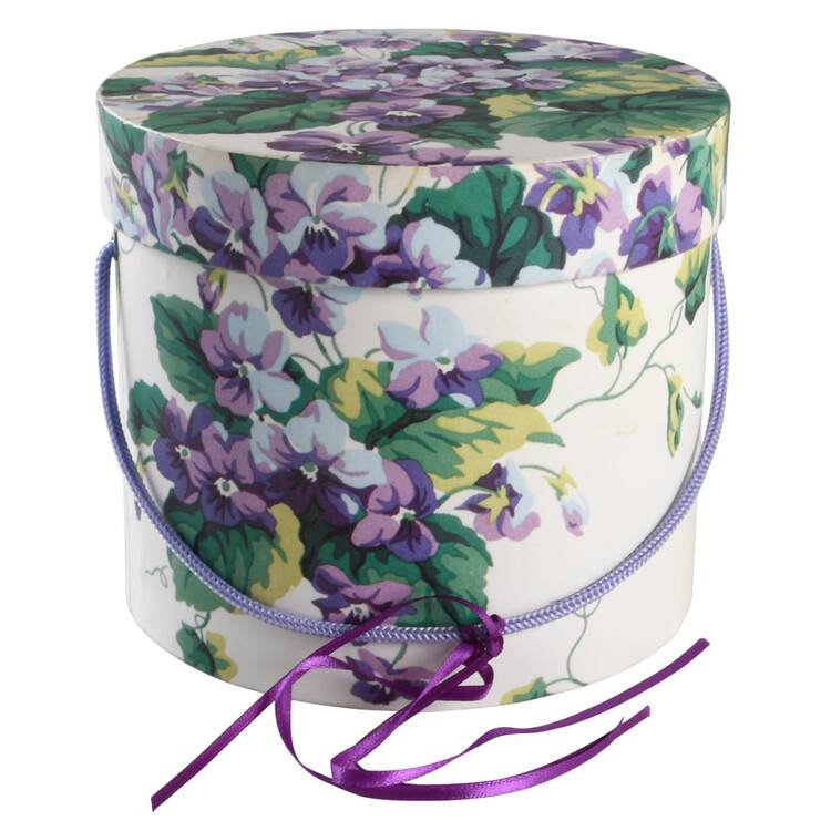 Sweet Violets Round Box & Lid