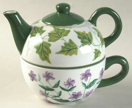 Sweet Violets Individual Teapot & Lid with Cup