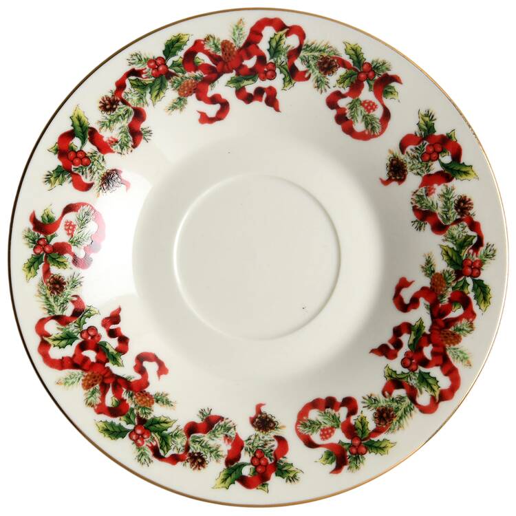 Christmas Ribbon Saucer