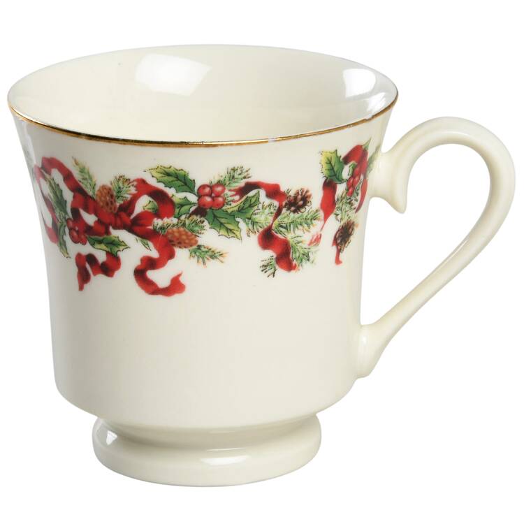 Christmas Ribbon Footed Cup