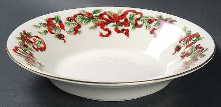 Christmas Ribbon Coupe Soup Bowl