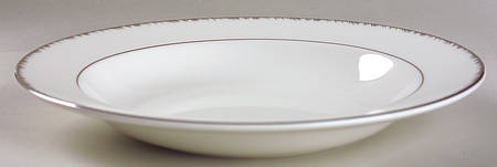 Platinum Plume Large Rim Soup Bowl