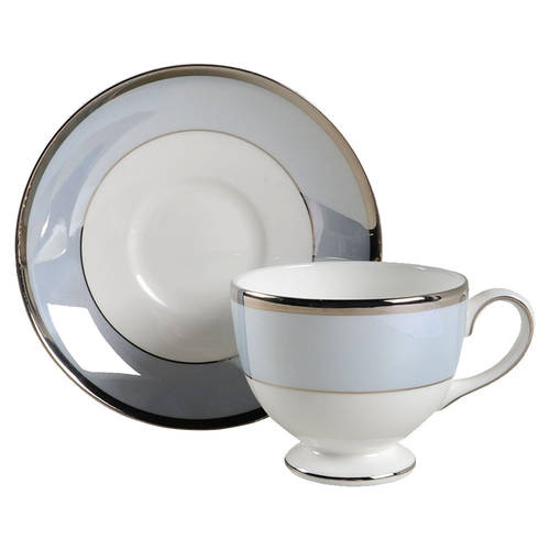 Lustreware Blue Fin Footed Cup & Saucer Set
