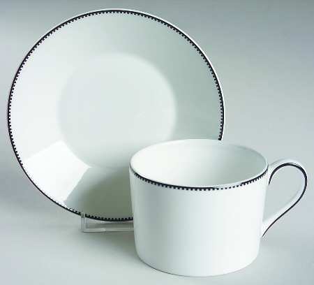 Blanc Et Noir Flat Cup & Saucer Set