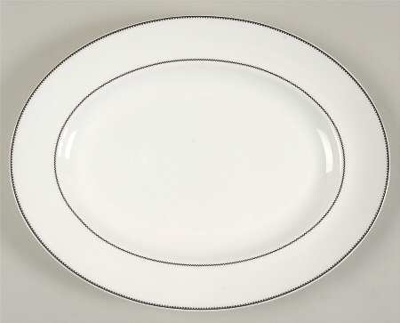 Blanc Et Noir 14" Oval Serving Platter
