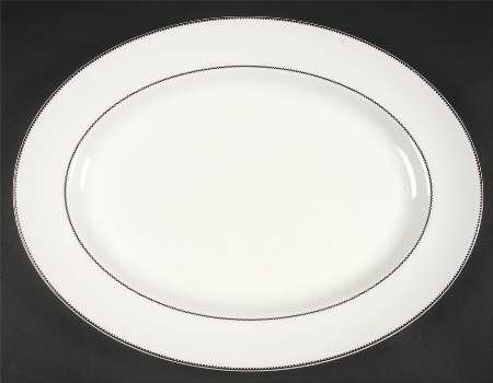 Blanc Et Noir 15" Oval Serving Platter