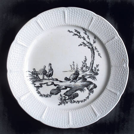 Mennecy Black Bread & Butter Plate