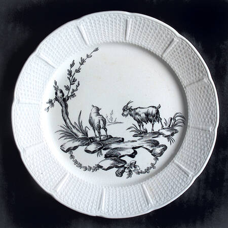 Mennecy Black Bread & Butter Plate