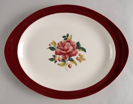 Barlaston Rose 13" Oval Serving Platter