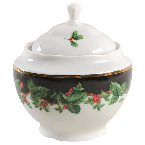 Holiday Bouquet Sugar Bowl & Lid