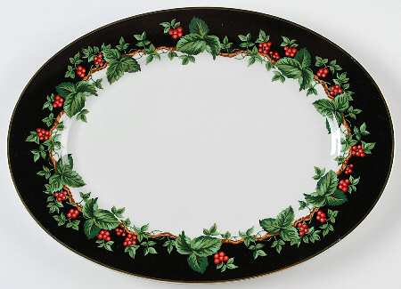 Holiday Bouquet 14" Oval Serving Platter
