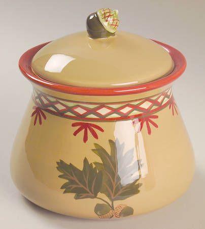 Oak Leaf & Acorn Sugar Bowl & Lid