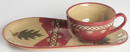 Oak Leaf & Acorn Snack Plate & Cup Set