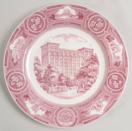 New York University Pink Dinner Plate