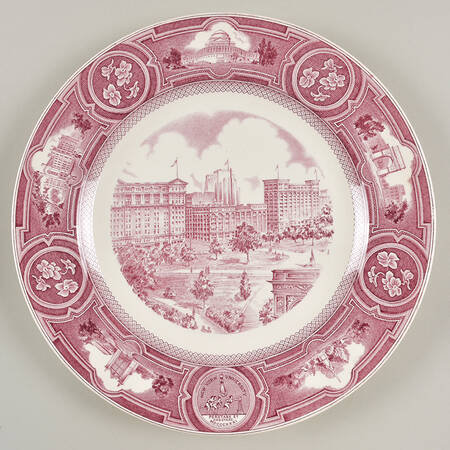 New York University Pink Dinner Plate