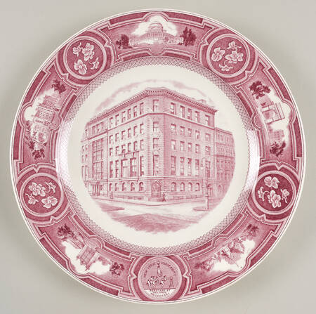 New York University Pink Dinner Plate