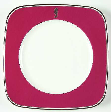 Seahorse Ocean Square Accent Salad Plate