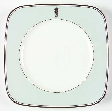 Seahorse Ocean Square Accent Salad Plate