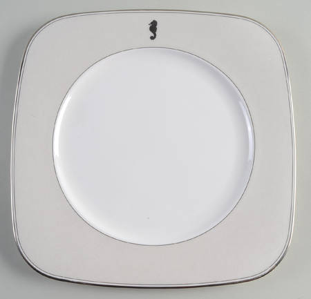 Seahorse Ivory Square Service Plate (Charger)