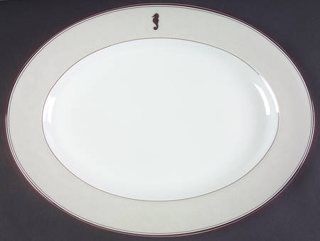 Seahorse Ivory 15" Oval Serving Platter