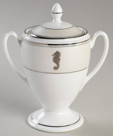 Seahorse Ivory Sugar Bowl & Lid