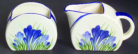 Blue Crocus Creamer & Open Sugar Set