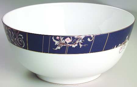 Renaissance Blue 9" Salad Serving Bowl