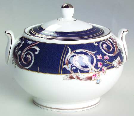 Renaissance Blue 146 Shape Sugar Bowl & Lid