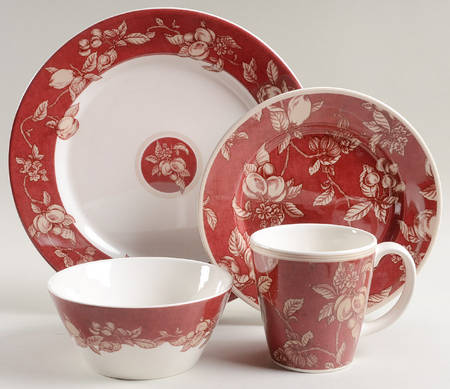 Fruit Toile 4 Piece Place Setting