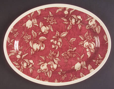 Fruit Toile 14" Oval Serving Platter