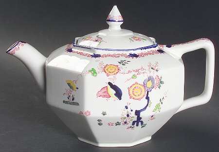Old Bow Red Teapot & Lid