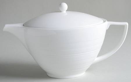 Jasper Conran Strata (Bone, Embossed) Teapot & Lid