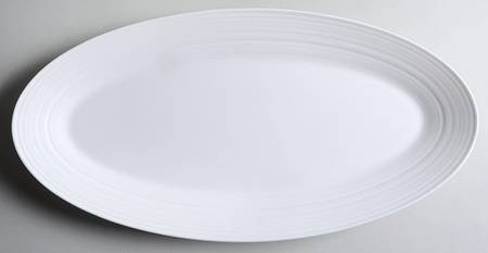 Jasper Conran Strata (Bone, Embossed) 16" Oval Serving Platter