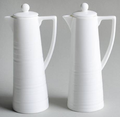 Jasper Conran Strata (Bone, Embossed) Oil and Vinegar with Stoppers