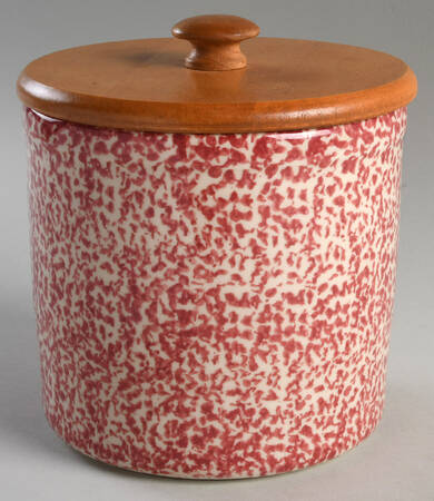 Rose Sponge Large Canister & Wood Lid
