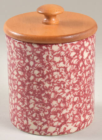 Rose Sponge Small Canister & Wood Lid