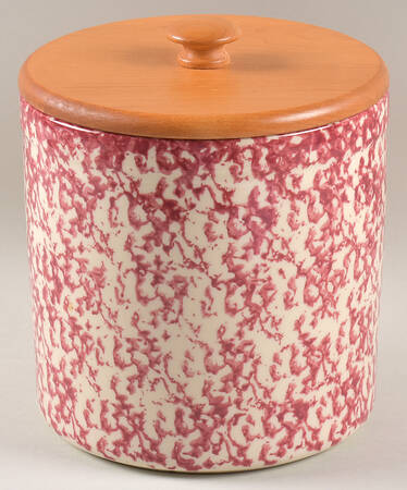 Rose Sponge Extra Large Canister & Wood Lid