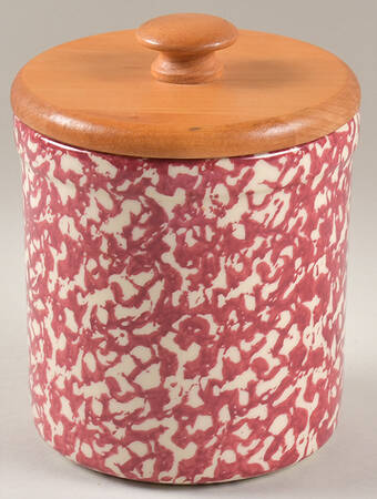 Rose Sponge Medium Canister & Wood Lid
