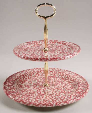 Rose Sponge 2 Tiered Serving Tray (Dinner & Salad Plate)