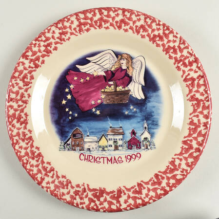 Rose Sponge Christmas Dinner Plate