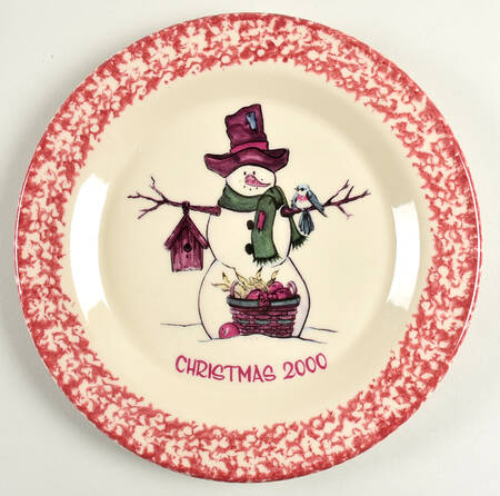 Rose Sponge Christmas Dinner Plate