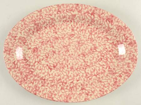 Rose Sponge 13" Oval Serving Platter