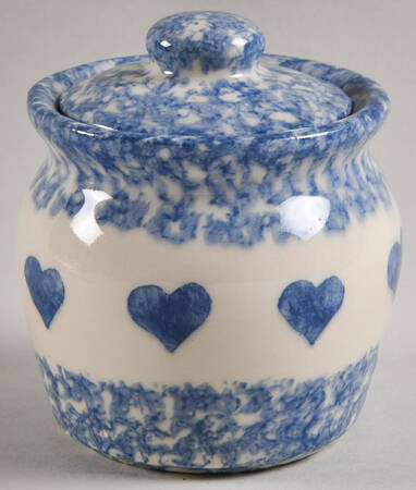 Blue Heart Sugar Bowl & Lid