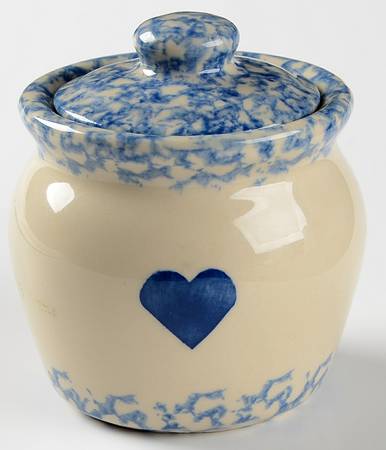 Blue Heart Sugar Bowl & Lid
