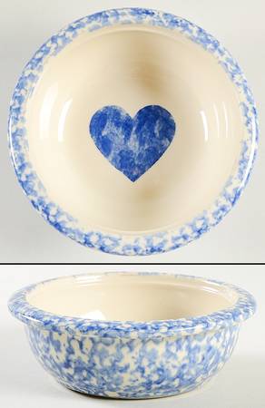 Blue Heart Rim Cereal Bowl