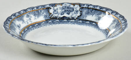Phoebe Blue (Gold Accents, No Trim) Fruit/Dessert (Sauce) Bowl