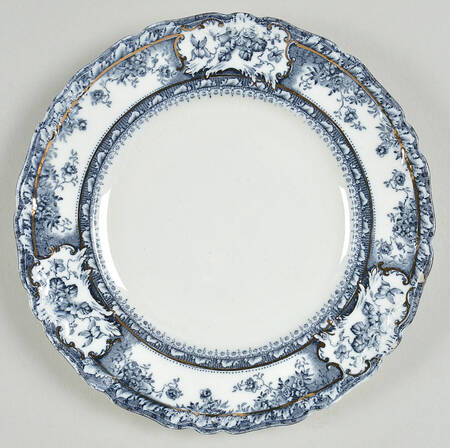 Phoebe Blue (Gold Accents, No Trim) Dessert/Pie Plate