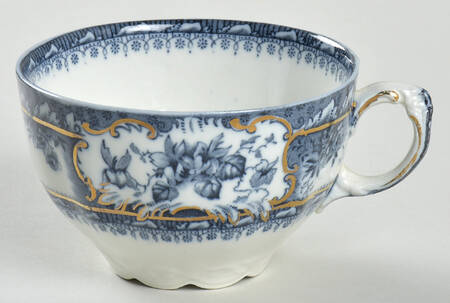 Phoebe Blue (Gold Accents, No Trim) Flat Cup