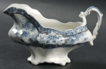 Phoebe Blue (Gold Accents, No Trim) Gravy Boat